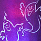 18 Inch Purple Color Changing Ghost Lantern